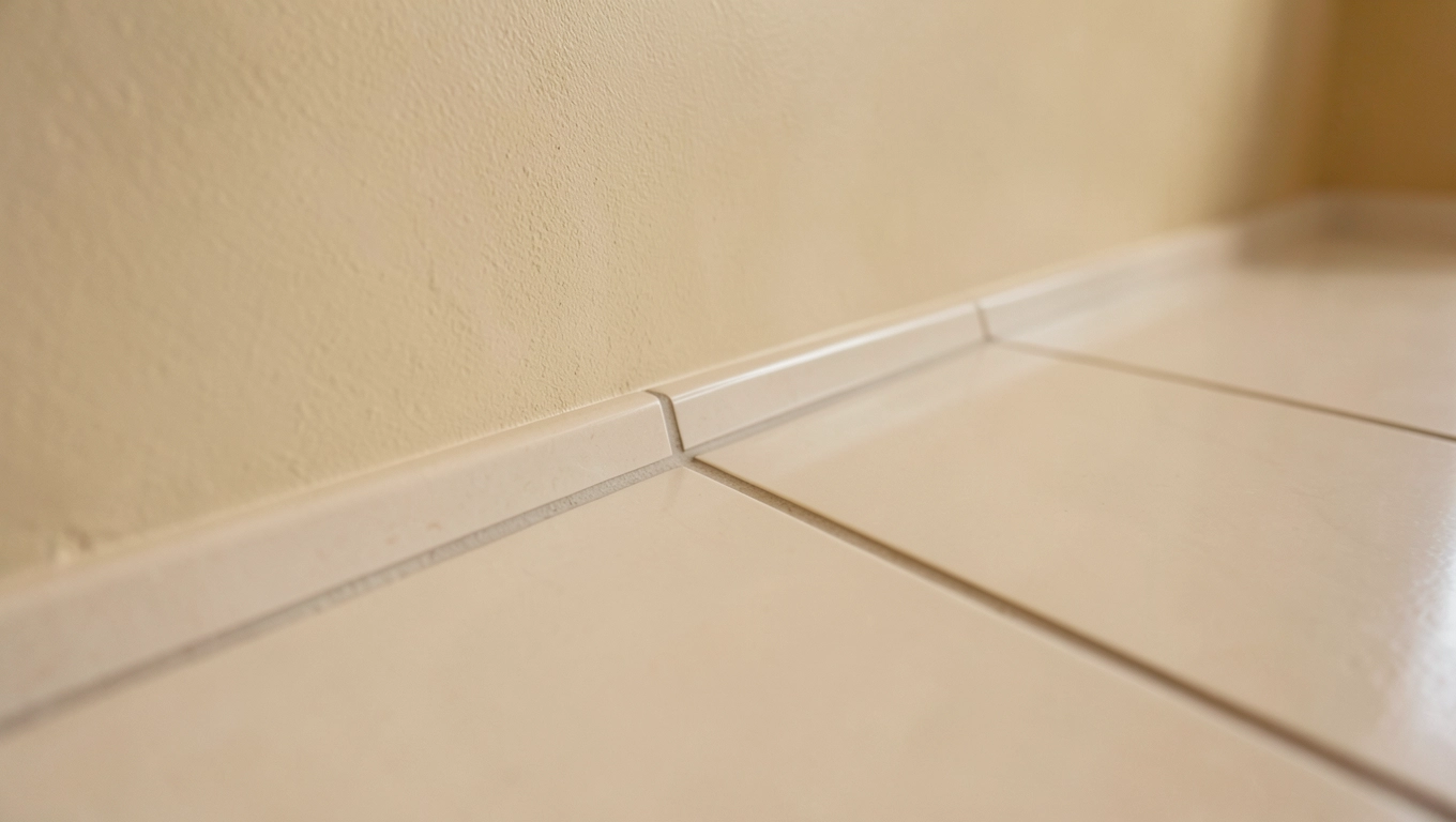 wykończenie płytek przy ścianie